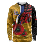 West Eagles ANZAC Personalised Long Sleeve Shirt Lest We Forget Poppy Camo