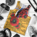 West Eagles ANZAC Personalised Men Tank Top Lest We Forget Poppy Camo