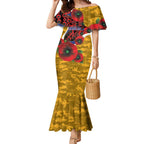 West Eagles ANZAC Personalised Mermaid Dress Lest We Forget Poppy Camo