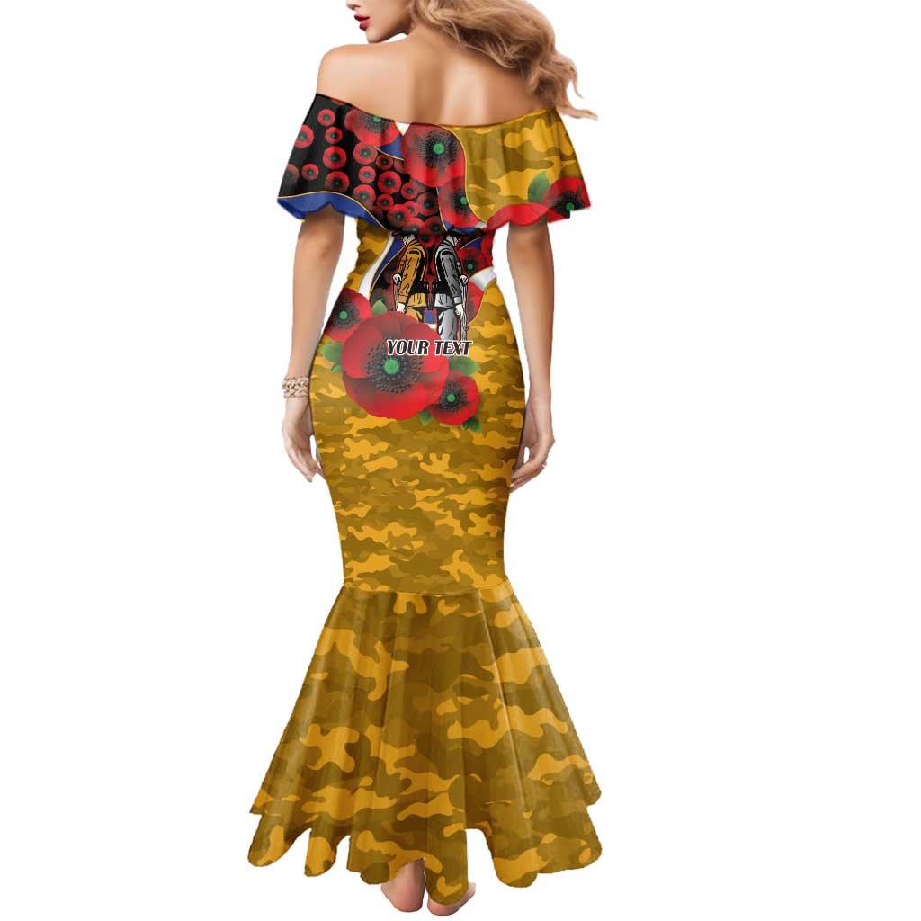 West Eagles ANZAC Personalised Mermaid Dress Lest We Forget Poppy Camo