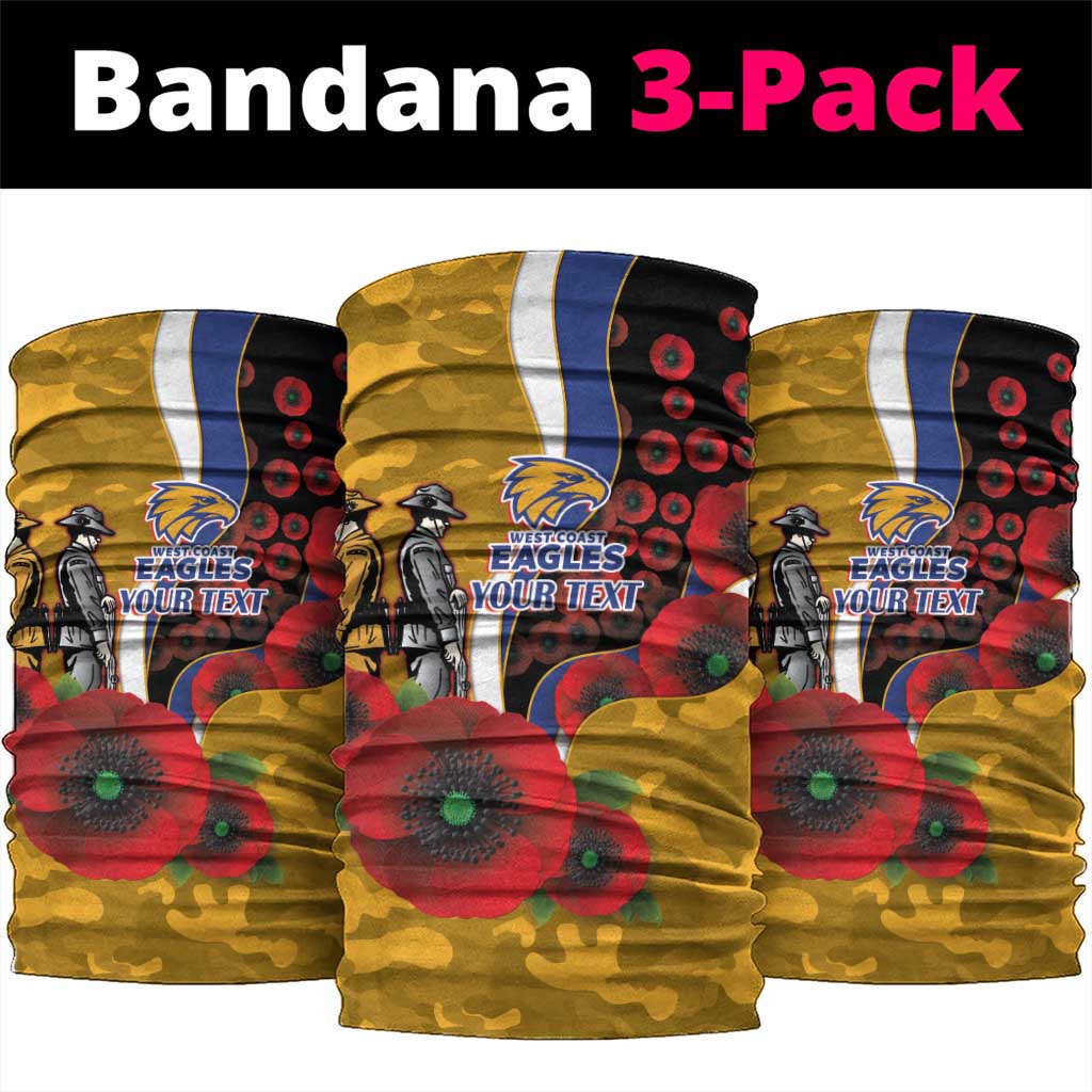 West Eagles ANZAC Personalised Neck Gaiter Lest We Forget Poppy Camo