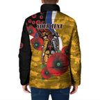 West Eagles ANZAC Personalised Padded Jacket Lest We Forget Poppy Camo