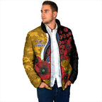 West Eagles ANZAC Personalised Padded Jacket Lest We Forget Poppy Camo