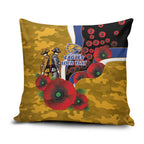 West Eagles ANZAC Personalised Pillow Cover Lest We Forget Poppy Camo