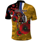 West Eagles ANZAC Personalised Polo Shirt Lest We Forget Poppy Camo