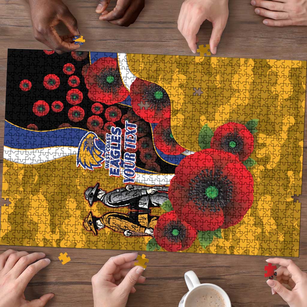 West Eagles ANZAC Personalised Puzzle Lest We Forget Poppy Camo