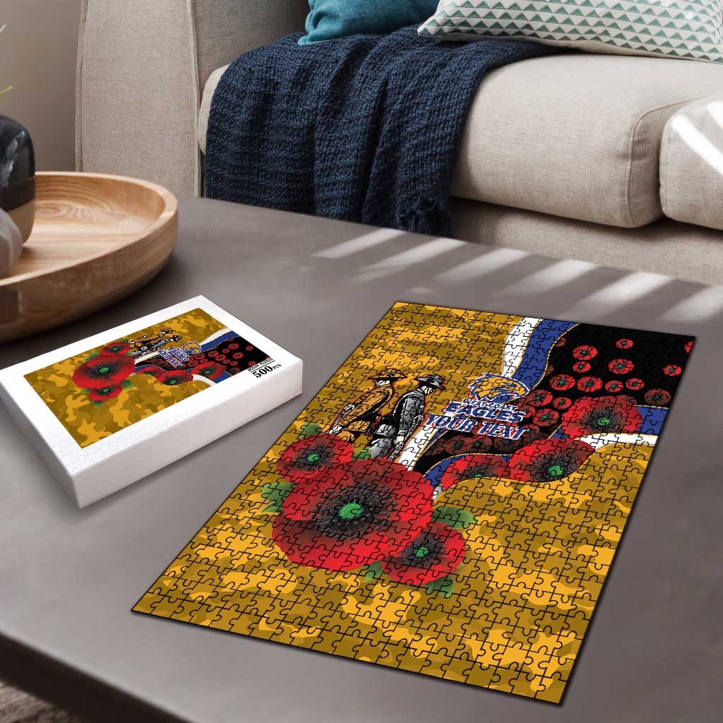 West Eagles ANZAC Personalised Puzzle Lest We Forget Poppy Camo