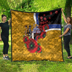 West Eagles ANZAC Personalised Quilt Lest We Forget Poppy Camo