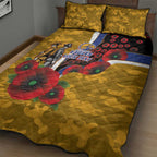 West Eagles ANZAC Personalised Quilt Bed Set Lest We Forget Poppy Camo