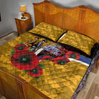 West Eagles ANZAC Personalised Quilt Bed Set Lest We Forget Poppy Camo