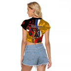 West Eagles ANZAC Personalised Raglan Cropped T Shirt Lest We Forget Poppy Camo