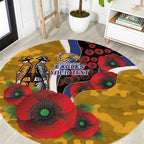 West Eagles ANZAC Personalised Round Carpet Lest We Forget Poppy Camo