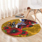 West Eagles ANZAC Personalised Round Carpet Lest We Forget Poppy Camo
