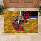 West Eagles ANZAC Personalised Rubber Doormat Lest We Forget Poppy Camo
