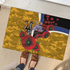 West Eagles ANZAC Personalised Rubber Doormat Lest We Forget Poppy Camo