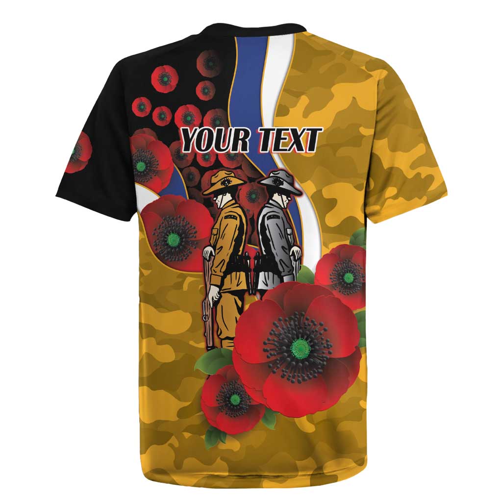 West Eagles ANZAC Personalised Rugby Jersey Lest We Forget Poppy Camo