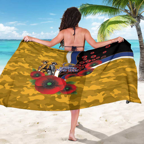 West Eagles ANZAC Personalised Sarong Lest We Forget Poppy Camo