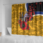 West Eagles ANZAC Personalised Shower Curtain Lest We Forget Poppy Camo