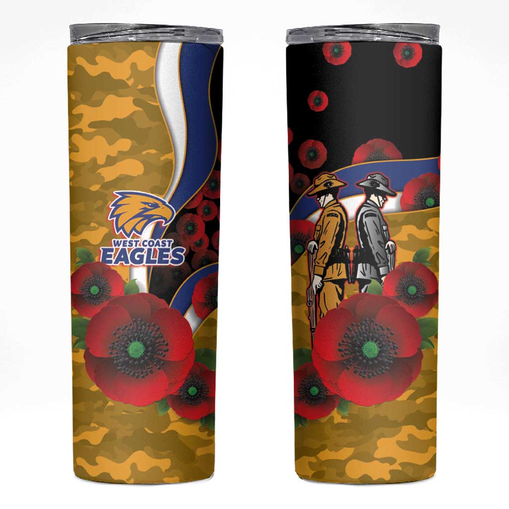 West Eagles ANZAC Personalised Skinny Tumbler Lest We Forget Poppy Camo
