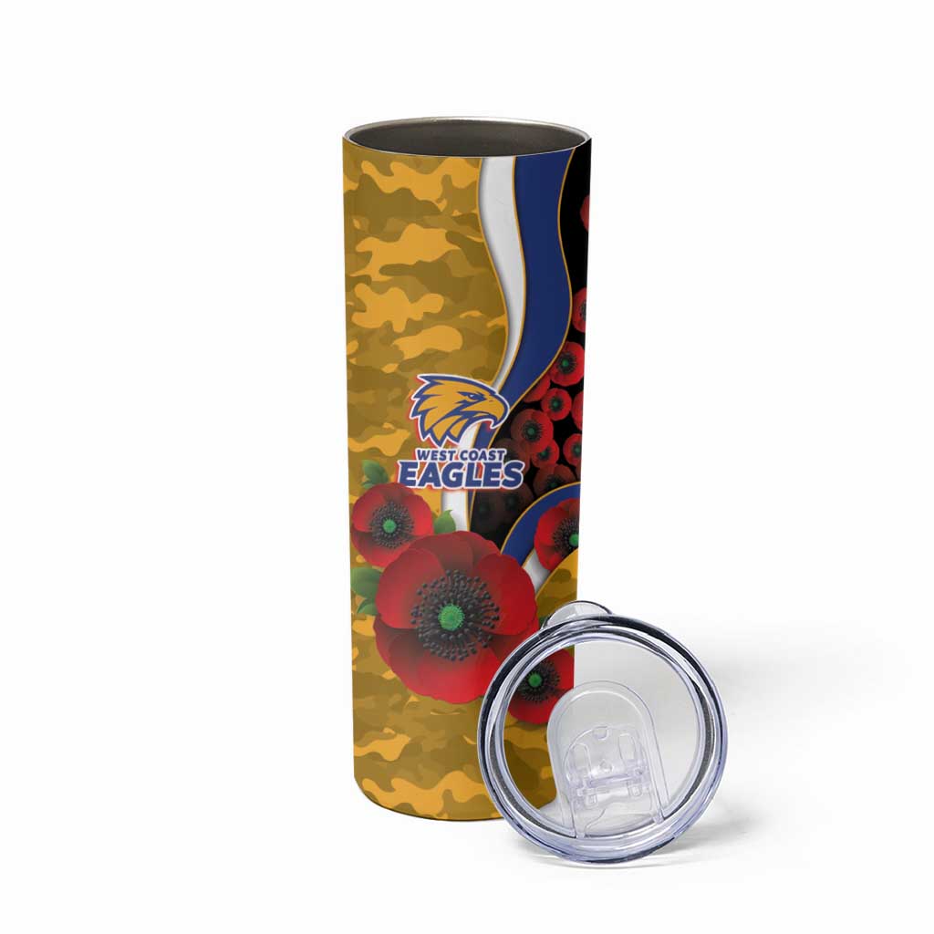 West Eagles ANZAC Personalised Skinny Tumbler Lest We Forget Poppy Camo