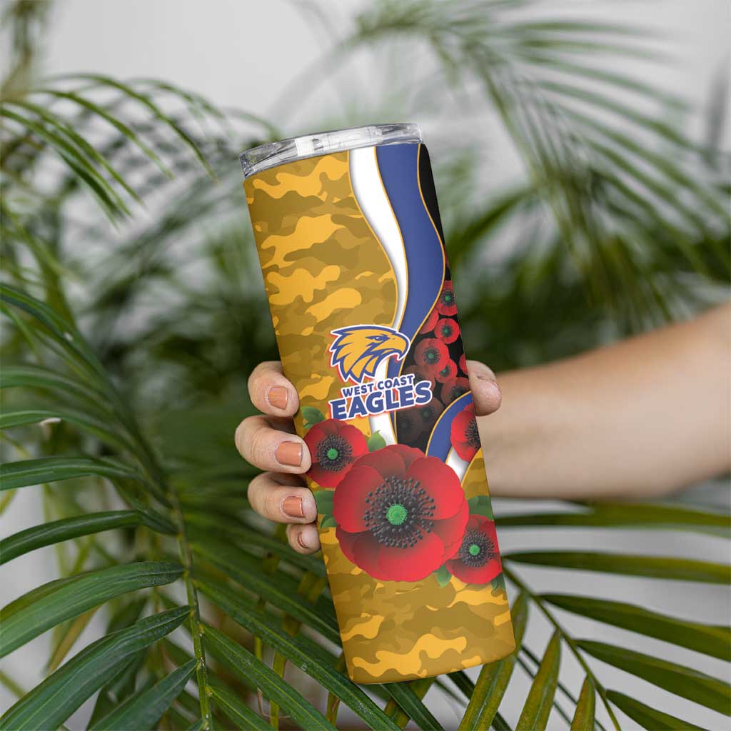 West Eagles ANZAC Personalised Skinny Tumbler Lest We Forget Poppy Camo