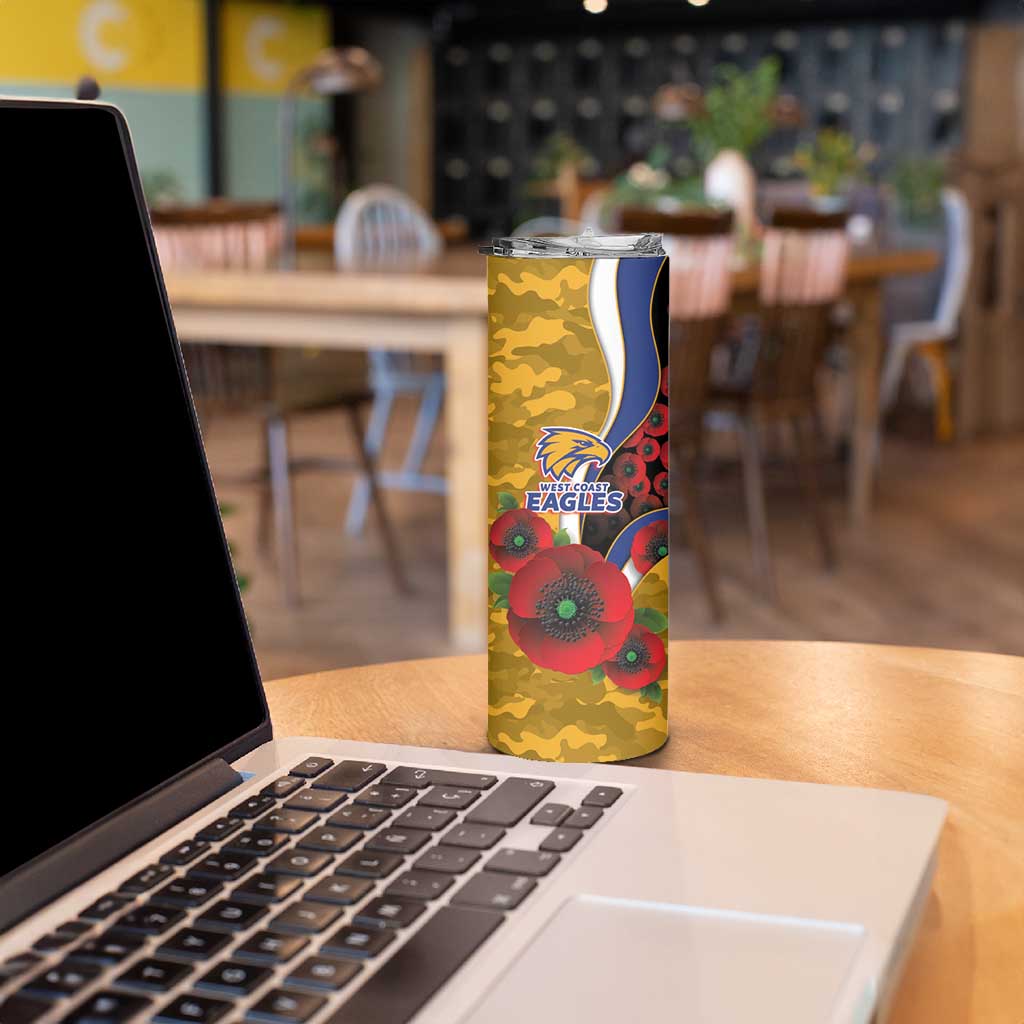 West Eagles ANZAC Personalised Skinny Tumbler Lest We Forget Poppy Camo