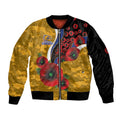 West Eagles ANZAC Personalised Sleeve Zip Bomber Jacket Lest We Forget Poppy Camo