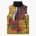 West Eagles ANZAC Personalised Sleeveless Puffer Jacket Lest We Forget Poppy Camo