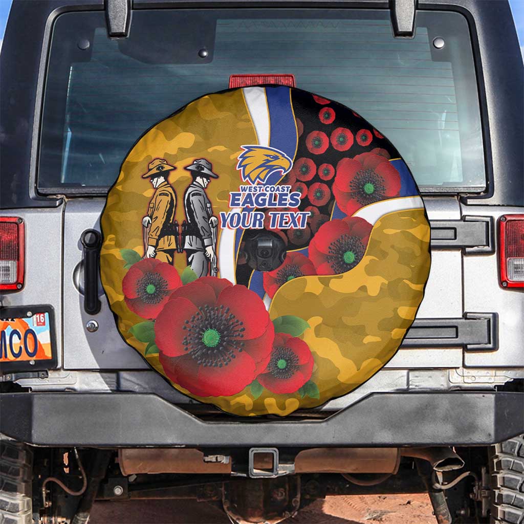 West Eagles ANZAC Personalised Spare Tire Cover Lest We Forget Poppy Camo