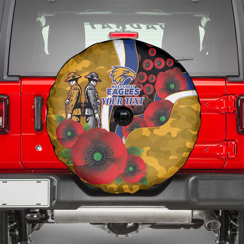 West Eagles ANZAC Personalised Spare Tire Cover Lest We Forget Poppy Camo