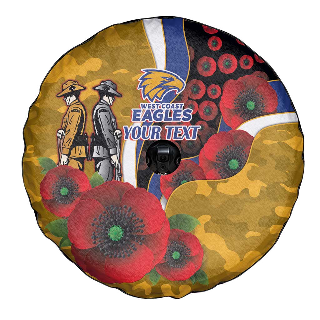 West Eagles ANZAC Personalised Spare Tire Cover Lest We Forget Poppy Camo