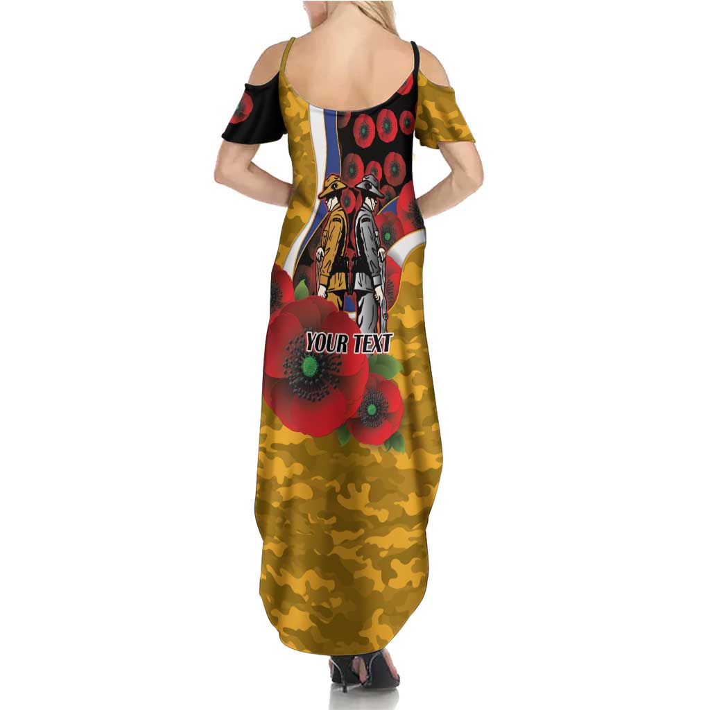 West Eagles ANZAC Personalised Summer Maxi Dress Lest We Forget Poppy Camo