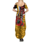 West Eagles ANZAC Personalised Summer Maxi Dress Lest We Forget Poppy Camo