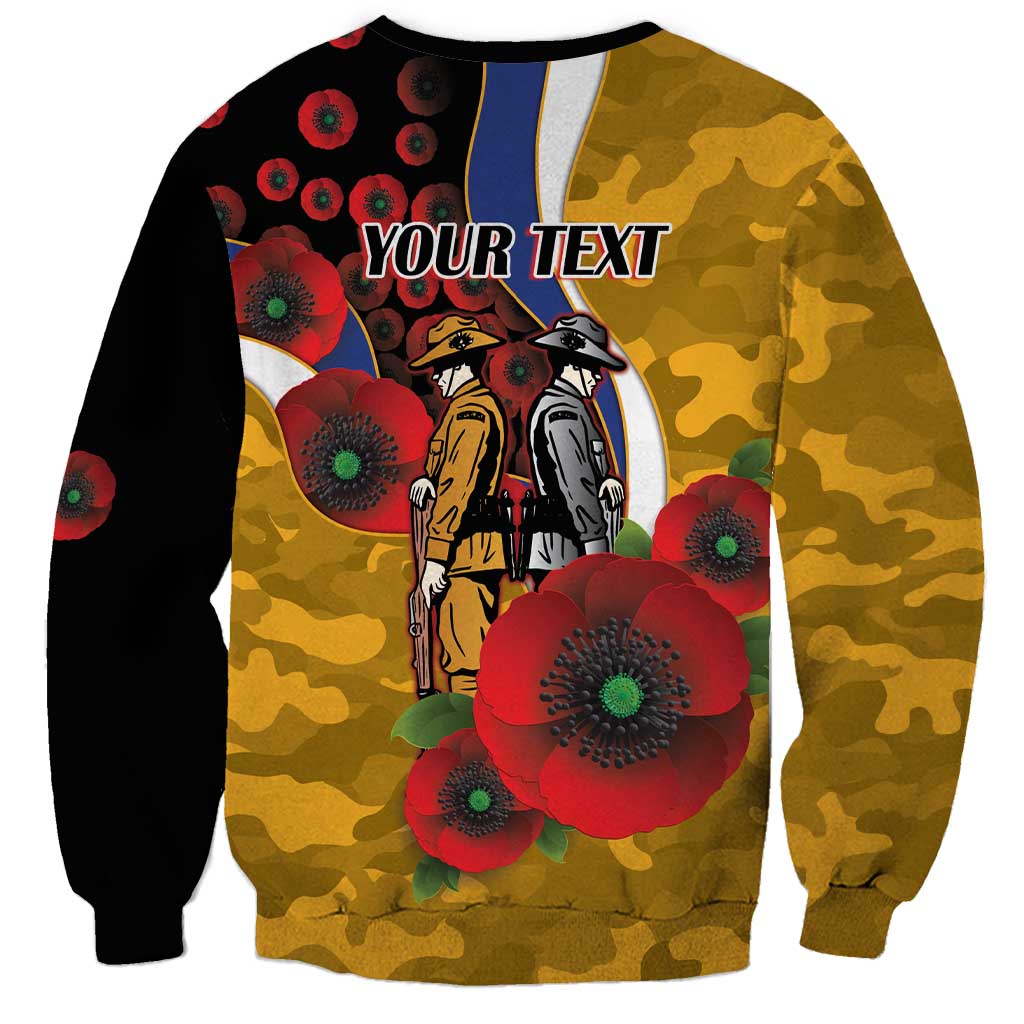 West Eagles ANZAC Personalised Sweatshirt Lest We Forget Poppy Camo