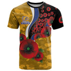 West Eagles ANZAC Personalised T Shirt Lest We Forget Poppy Camo
