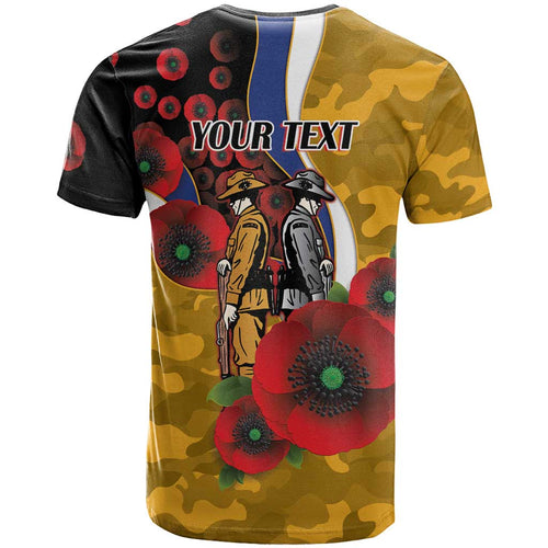West Eagles ANZAC Personalised T Shirt Lest We Forget Poppy Camo