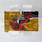 West Eagles ANZAC Personalised Tablecloth Lest We Forget Poppy Camo