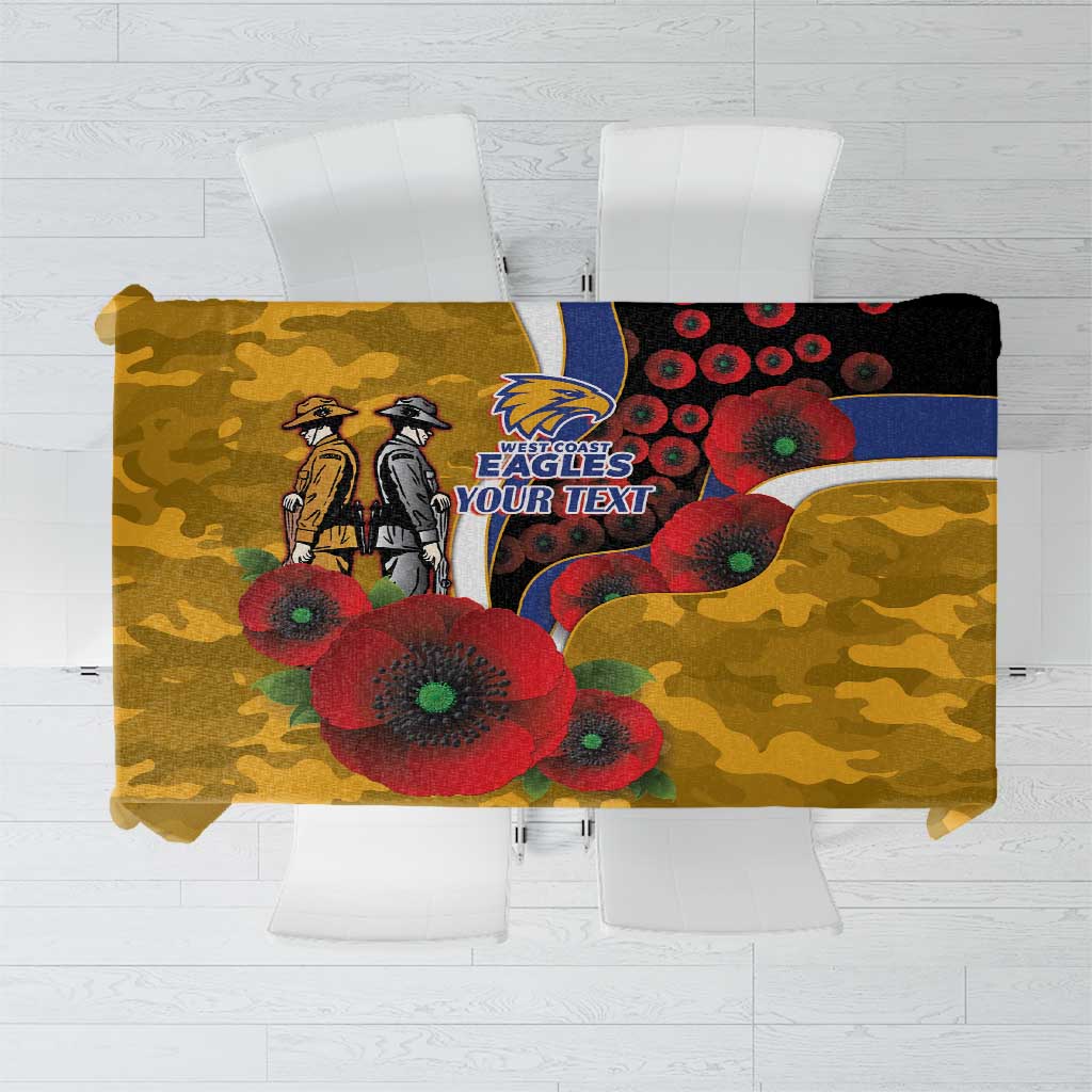 West Eagles ANZAC Personalised Tablecloth Lest We Forget Poppy Camo