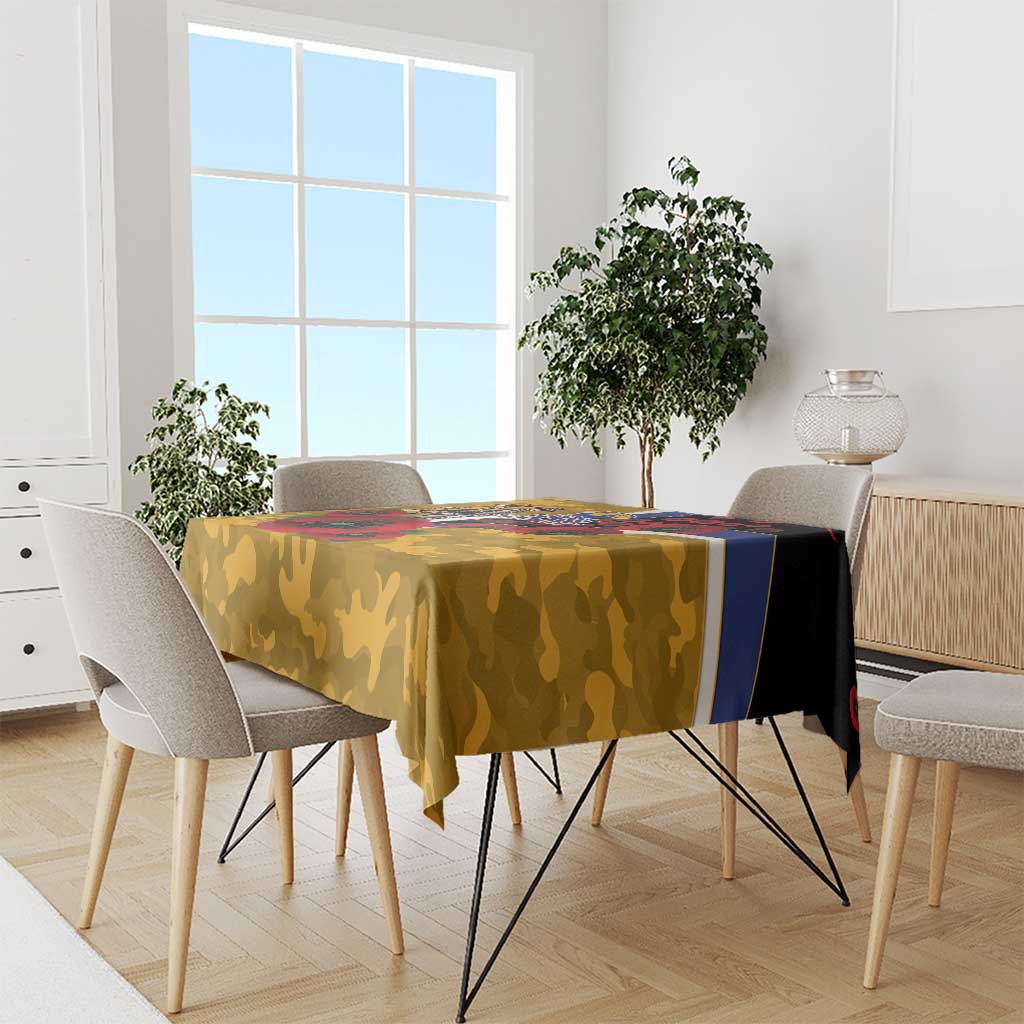 West Eagles ANZAC Personalised Tablecloth Lest We Forget Poppy Camo