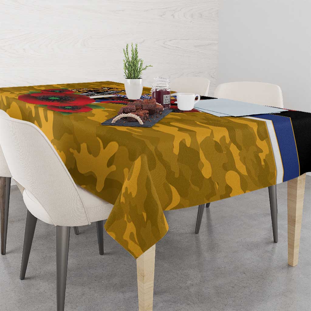 West Eagles ANZAC Personalised Tablecloth Lest We Forget Poppy Camo