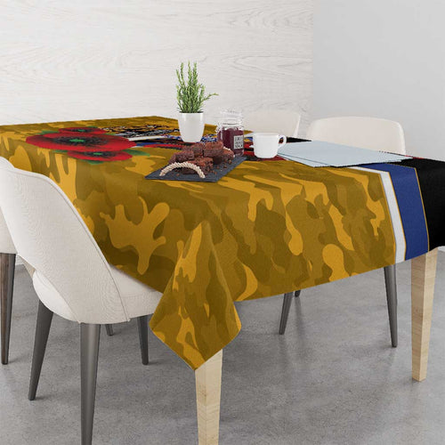 West Eagles ANZAC Personalised Tablecloth Lest We Forget Poppy Camo