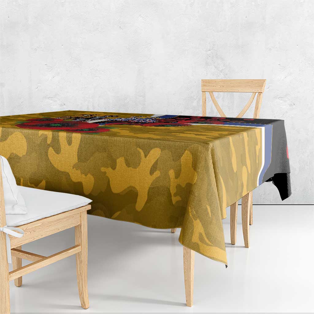 West Eagles ANZAC Personalised Tablecloth Lest We Forget Poppy Camo