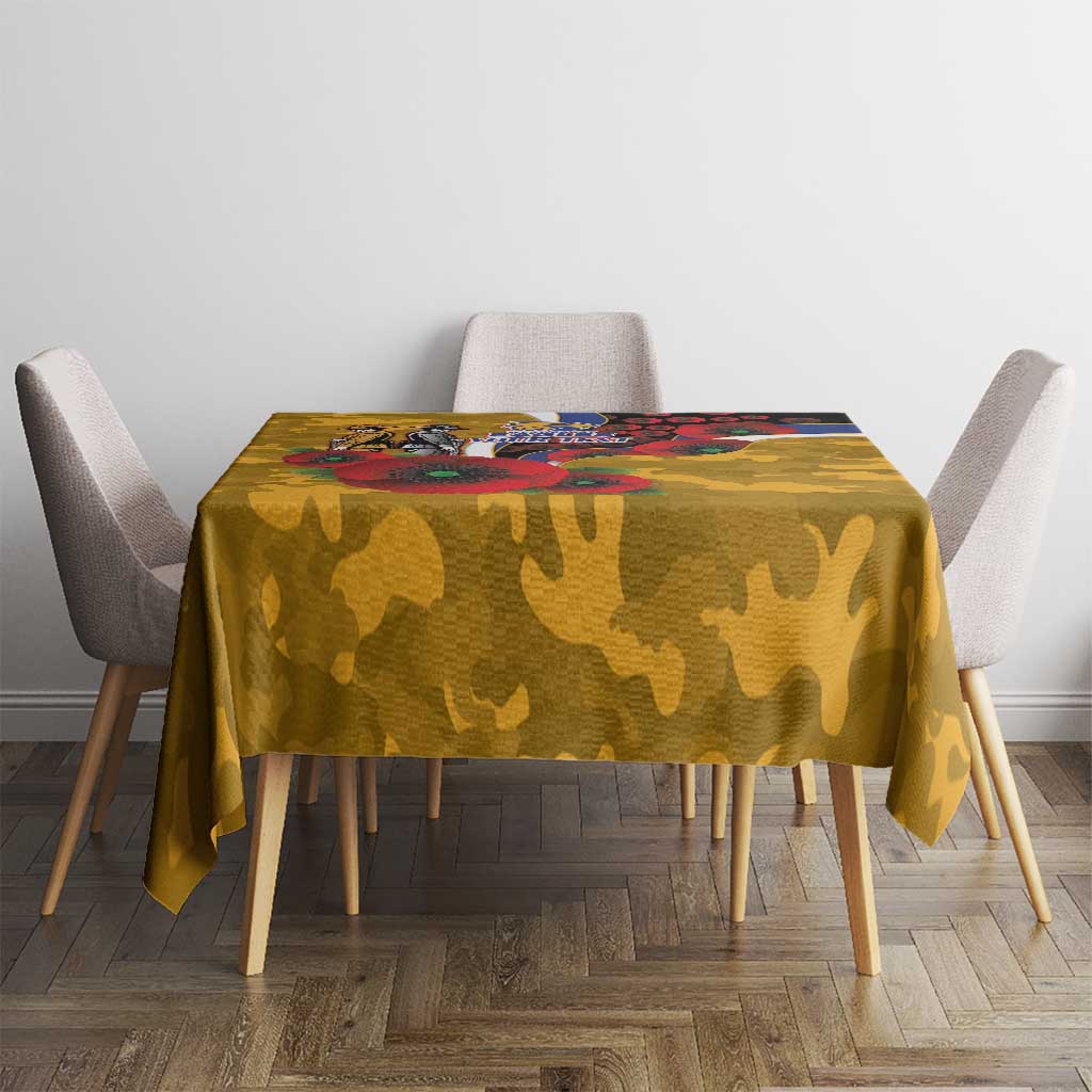 West Eagles ANZAC Personalised Tablecloth Lest We Forget Poppy Camo