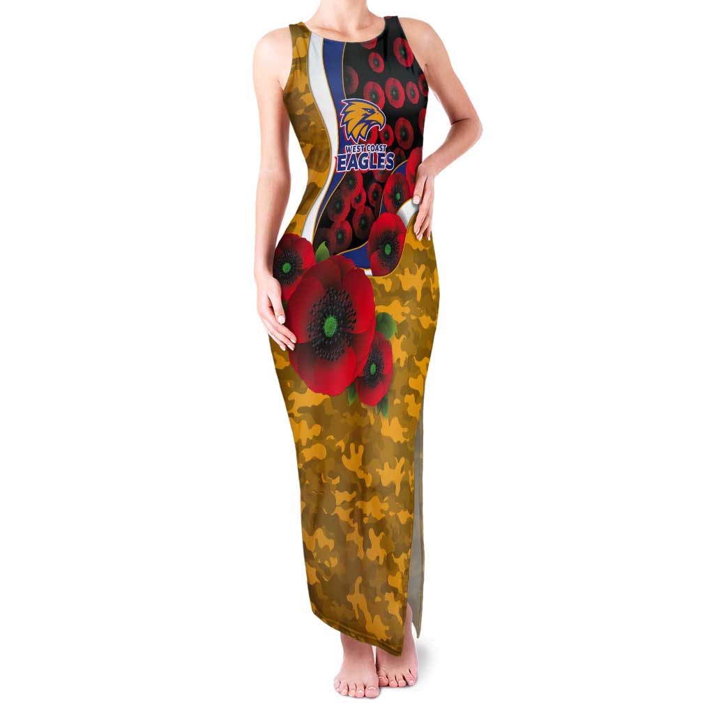 West Eagles ANZAC Personalised Tank Maxi Dress Lest We Forget Poppy Camo