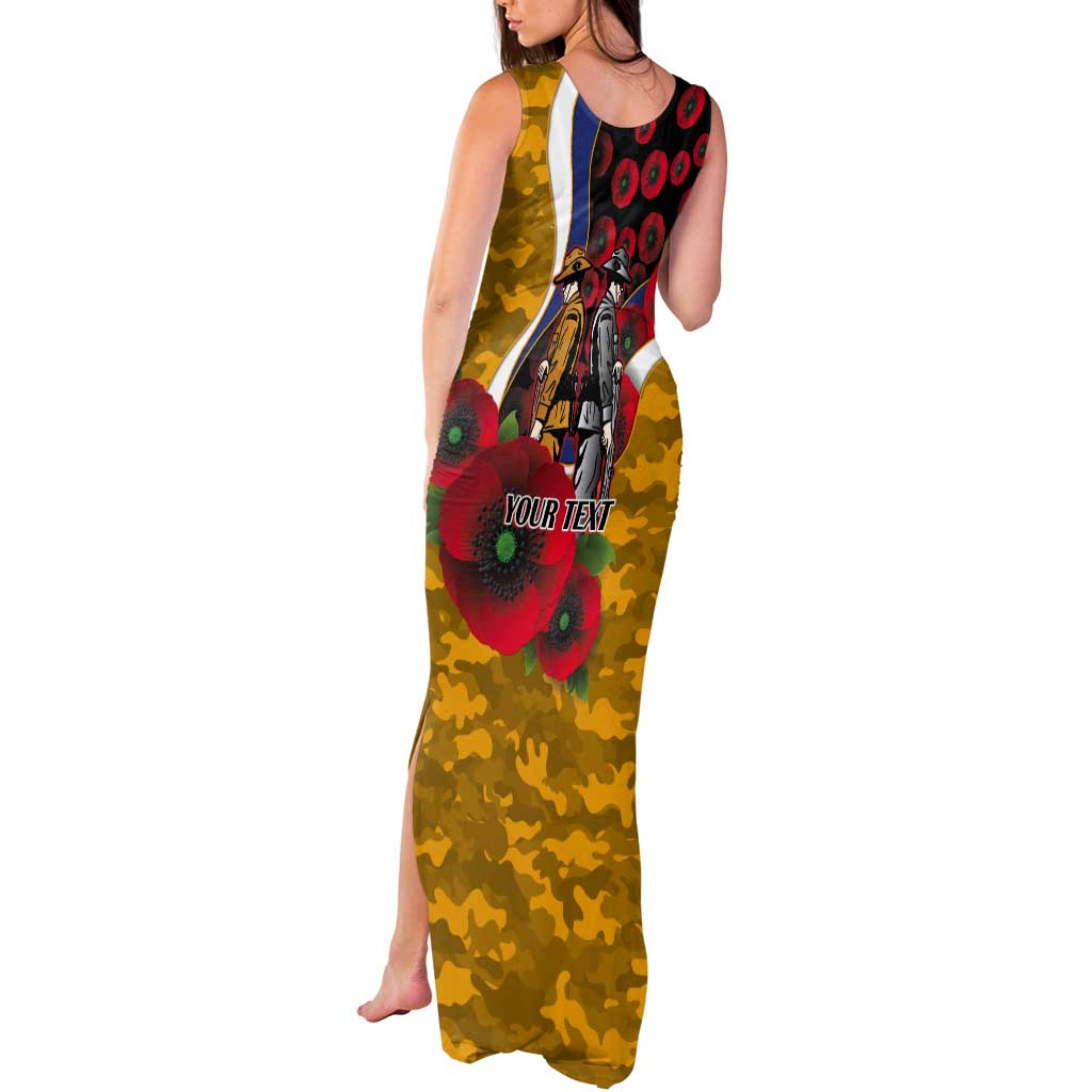West Eagles ANZAC Personalised Tank Maxi Dress Lest We Forget Poppy Camo