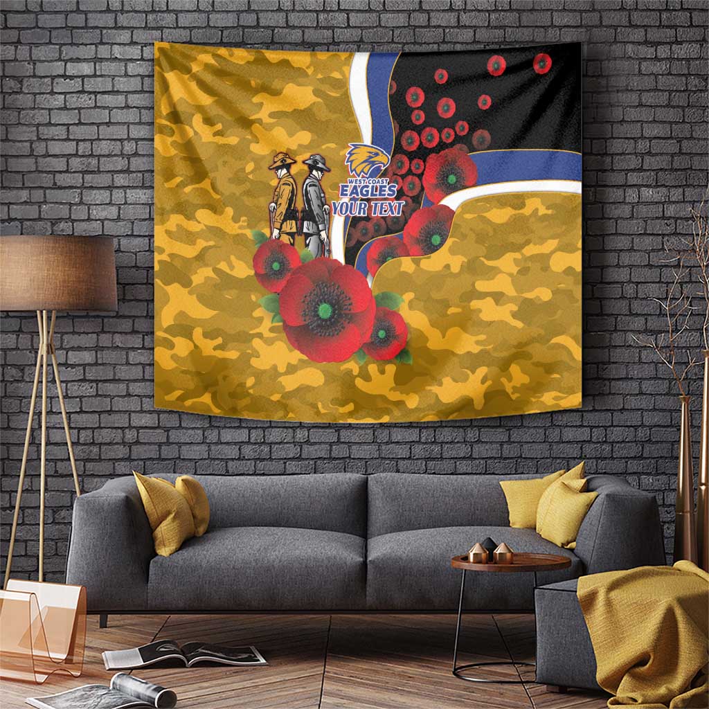 West Eagles ANZAC Personalised Tapestry Lest We Forget Poppy Camo