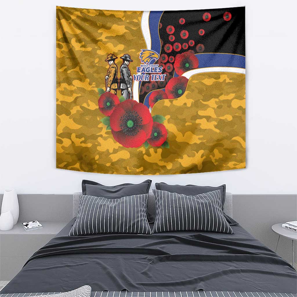West Eagles ANZAC Personalised Tapestry Lest We Forget Poppy Camo
