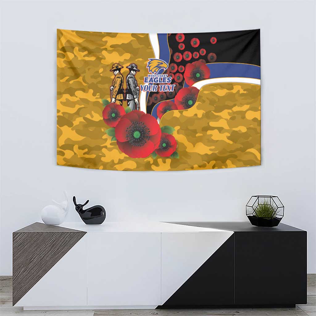 West Eagles ANZAC Personalised Tapestry Lest We Forget Poppy Camo
