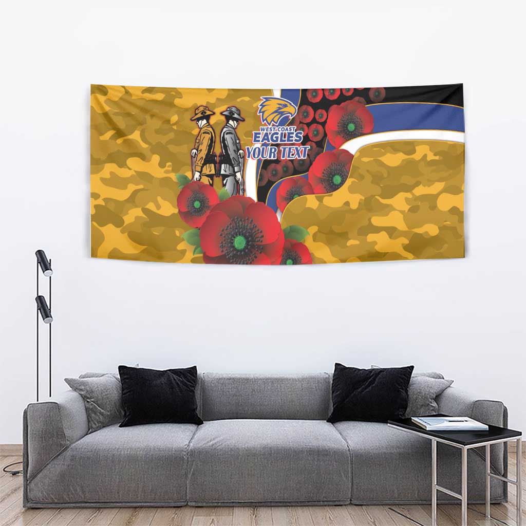 West Eagles ANZAC Personalised Tapestry Lest We Forget Poppy Camo