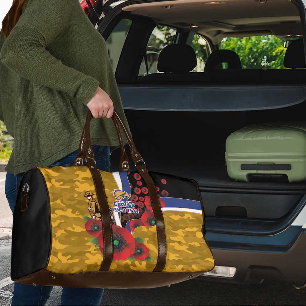 West Eagles ANZAC Personalised Travel Bag Lest We Forget Poppy Camo